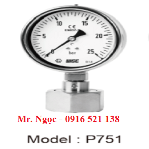 Đồng hồ áp suất màng Nut P751 -  Wise Hàn Quốc